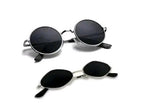Couples Retro Metal Frame Sunglasses Combo (Round & Hexagon) – Classic Unisex Shades