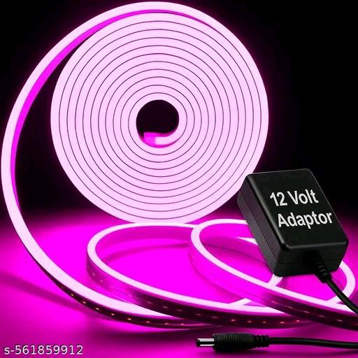 Stylish Flexible Pink LED Neon Strip Light for Room & Party Decoration (5 Meter) With Adopter