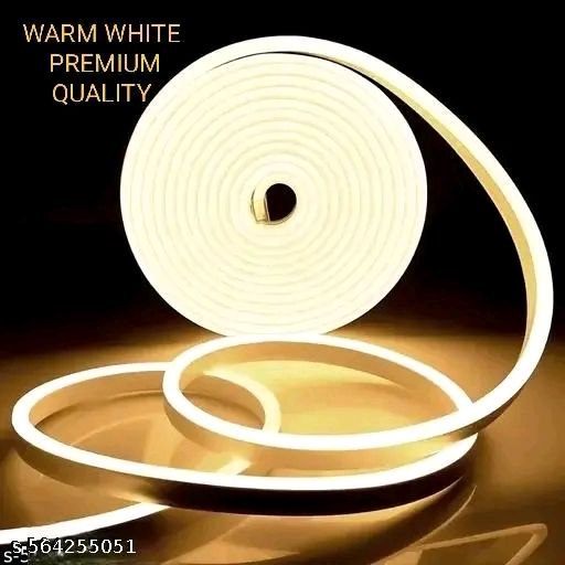 600 LED Bulb 5 Meter Warm White Neon Flexible Steady Strip Rice Lights For Home Decoration &amp; Shop Art 5 Meter Warm White Neon LIght With Adopter
