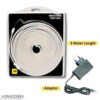 600 LED Bulb 5 Meter Warm White Neon Flexible Steady Strip Rice Lights For Home Decoration &amp; Shop Art 5 Meter Warm White Neon LIght With Adopter